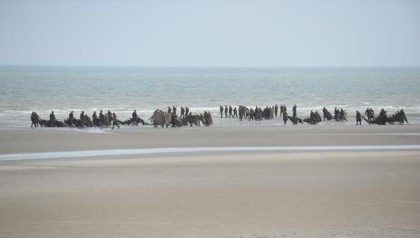 Dunkirk , ambiance ambiance' sur la plage de Leffrinckoucke première à passer à l'action